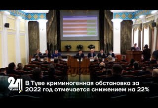 В Туве криминогенная обстановка за 2022 год отмечается снижением на 22%
